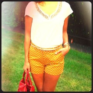 Ann Taylor NWOT yellow polka dot shorts